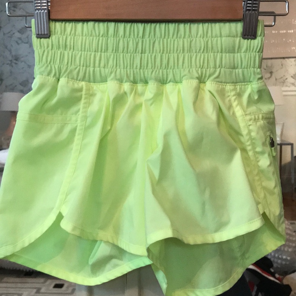 lime green lululemon shorts